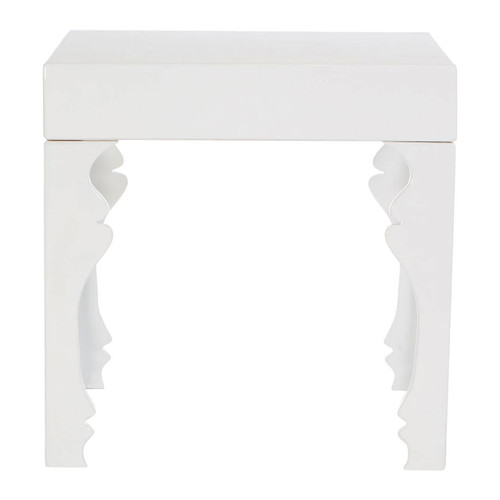 Luis White High Gloss Side Table