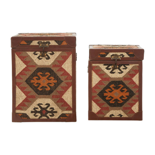 Multi Print Side Table Trunks - Set of 2
