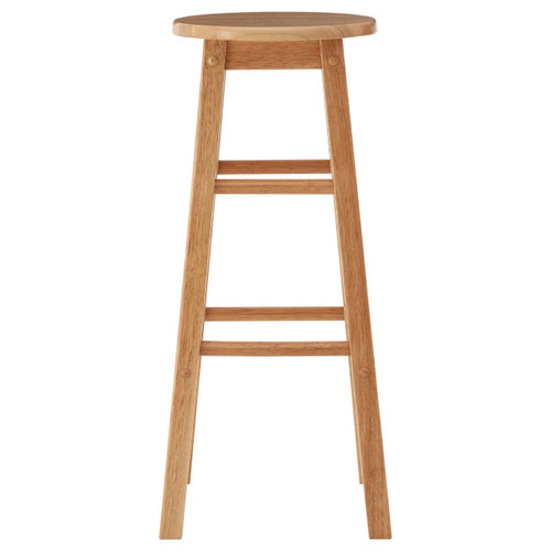 Natural Tropical Hevea Wood Tall Bar Stool