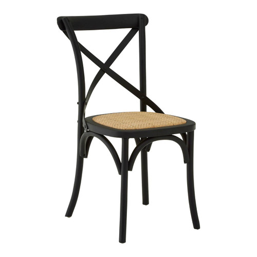 Lyon Black Oak Wood Chair Weave Seat