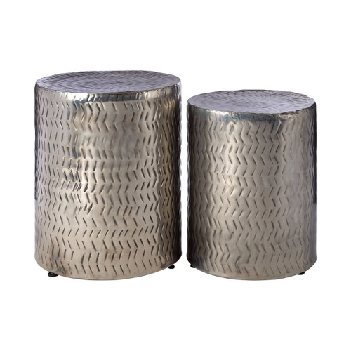 Templar Set of 2 Nickel Finish Stools