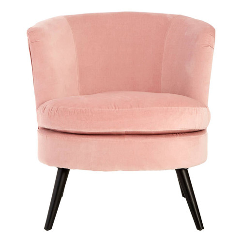Round Pink Velvet Plush Armchair