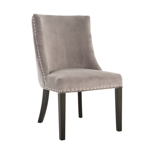 Grey Velvet with Curly Back Dining Chair