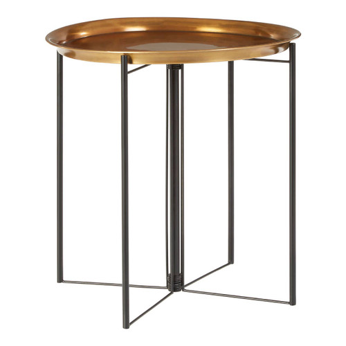 Hege Large Brass and Black Finish Side Table