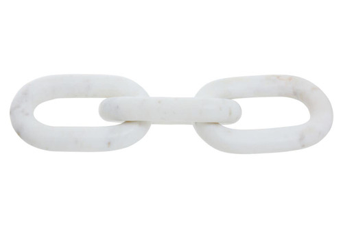 Nason White Marble Three Link Chain Sculpture