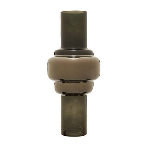 Cayden large Smoked Black and silver Vase