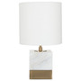 White Marble Accent Lamp with Cream Shade White Marble Accent Lamp with Cream Shade
