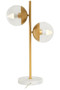 Revive Two Light Gold Finish Table Lamp With White Marble Base