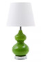 Heidy Green Glass Table Lamp With White Shade