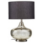 Luz Silver Glass with Black Shade Table Lamp