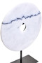 Zoro Medium Round Dia 25cm White Marble Disc Sculpture
