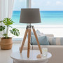 Hadson Tripod Grey Shade Table Lamp with EU Plug