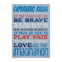 Kids Superhero Rules Wall Plaque