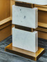 Eira Table Lamp with Marble Base and Ivory Shade