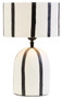Carta Black and White Stripe Papier Mache Table Lamp