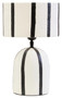 Carta Black and White Stripe Papier Mache Table Lamp