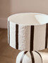 Carta Black and White Stripe Papier Mache Table Lamp