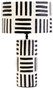 Carta Black And White Papier Mache Table Lamp with Geometric Lines