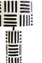 Carta Black And White Papier Mache Table Lamp with Geometric Lines