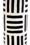 Carta Black And White Papier Mache Table Lamp with Geometric Lines