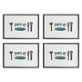 Doodle Set Of Four Grubs Up Placemats