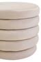 Helen Cream Velvet Round Footstool