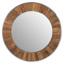 Kerala Natural Wood Round Wall Mirror