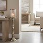 Kensington Townhouse Nickel Finish  Small Floorstanding Candle Holder
