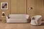 Daphne Taupe Chenille Effect Curved Chair