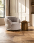 Daphne Taupe Chenille Effect Curved Chair
