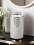 Renne White and Silver Large Ceramic Jar