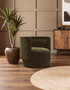 Drake Forest Green Chenille Effect Curved Chair