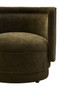 Drake Forest Green Chenille Effect Curved Chair