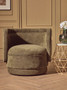 Drake Forest Green Chenille Effect Curved Chair