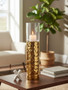 Martele Large Pillar Gold Candle Holder