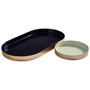 Elva Set of 2 Navy/Gold Trays & Mint/Gold
