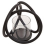 Aura Matte Black Small Candle Holder
