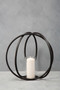 Aura Large Matte Black Finish Candle Holder