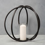 Aura Large Matte Black Finish Candle Holder