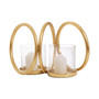 Aura Small Gold Double Candle Holder