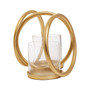 Aura Small Gold Double Candle Holder