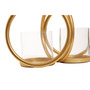 Aura Small Gold Double Candle Holder