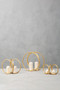 Aura Medium Gold Finish Double Candle Holder