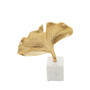 Mirano Gold Ginkgo Sculpture With Marble Base