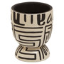 Barren White And Black Hand Painted Earthenware Planter