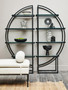 Barren White And Black Hand Painted Earthenware Planter