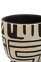 Barren White And Black Hand Painted Earthenware Planter