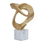 Evra Gold Sculpture on White Marble Base