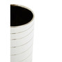 Haldis Small White Silver Stripe Ceramic Vase
