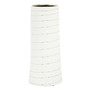 Haldis Small White Silver Stripe Ceramic Vase